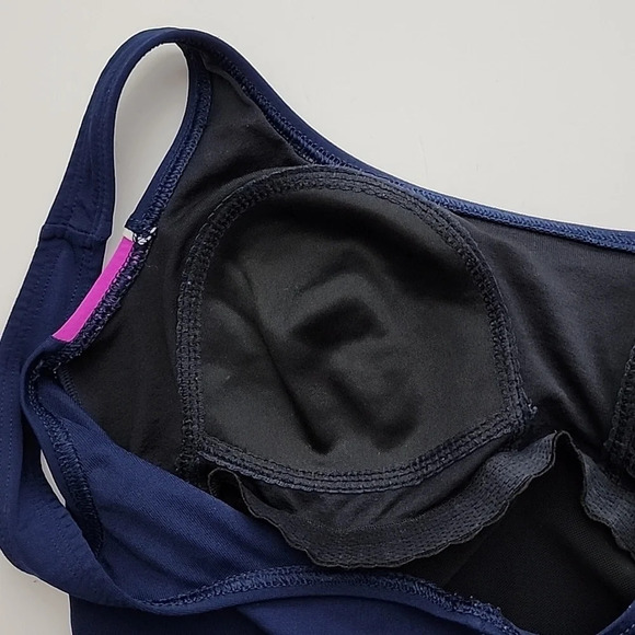 TYR Women's Blue Pink Tank Solid Paneled Piping One Piece  Swimsuit Size Medium - Picture 10 of 14